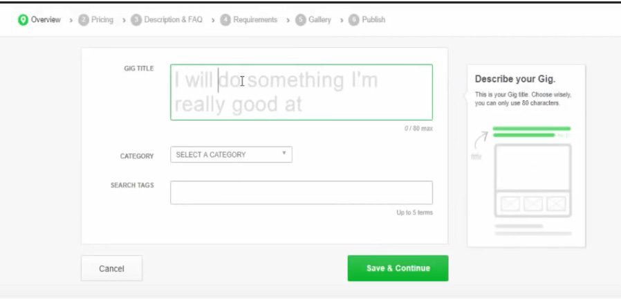 How to Use Fiverr to Reduce Heavy Work in Business? 8 How to create a gig in fiverr